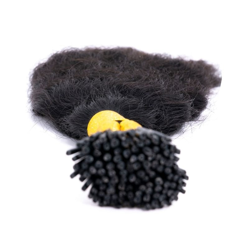 Indian Curly Natural Black I-Tip Indian Curly Natural Black I-Tip