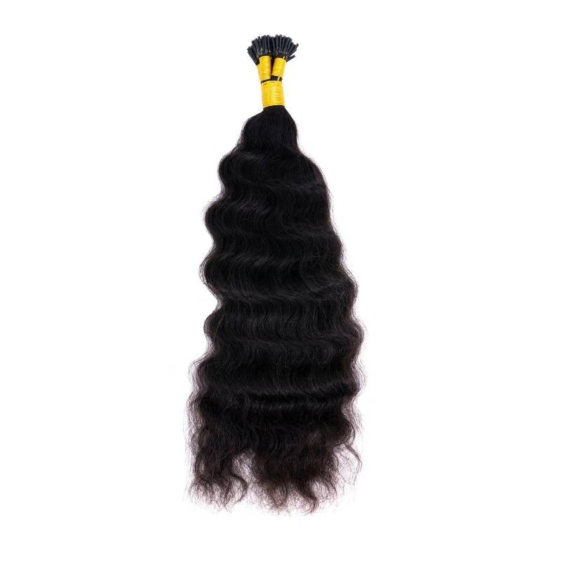 Indian Curly Natural Black I-Tip Indian Curly Natural Black I-Tip