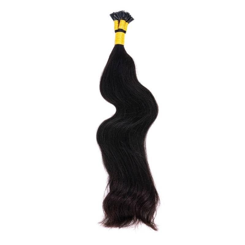 Indian Wavy Natural Black I-Tip Indian Wavy Natural Black I-Tip